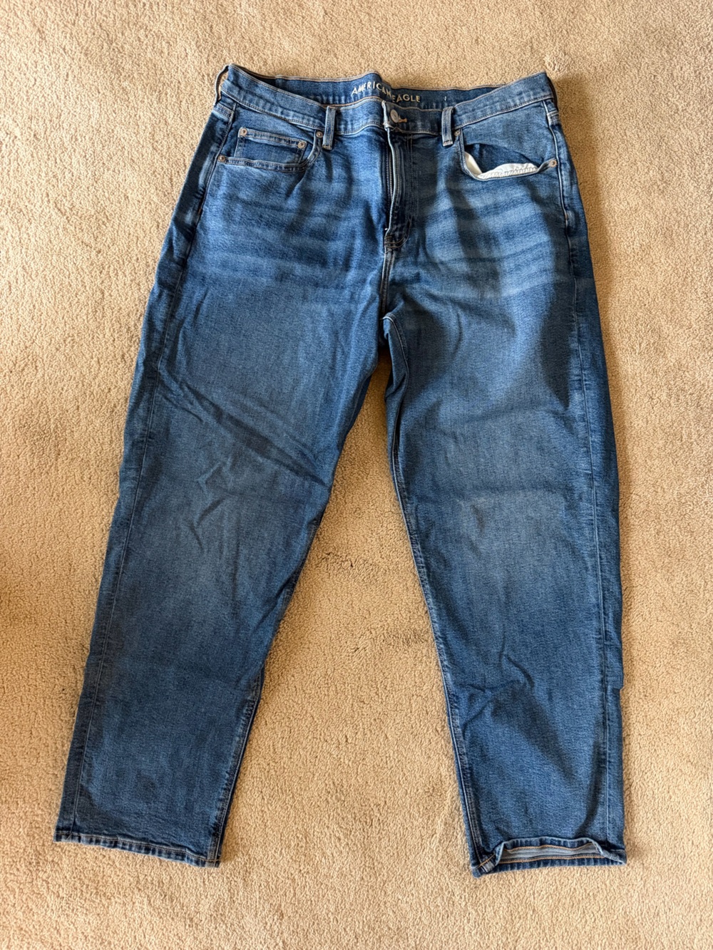 American Eagle Outfitters Women's Straight Leg Jeans - Blue Denim